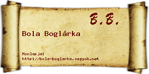 Bola Boglárka névjegykártya